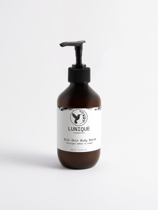 Silk Skin Body Serum, holziges Amber & Leder